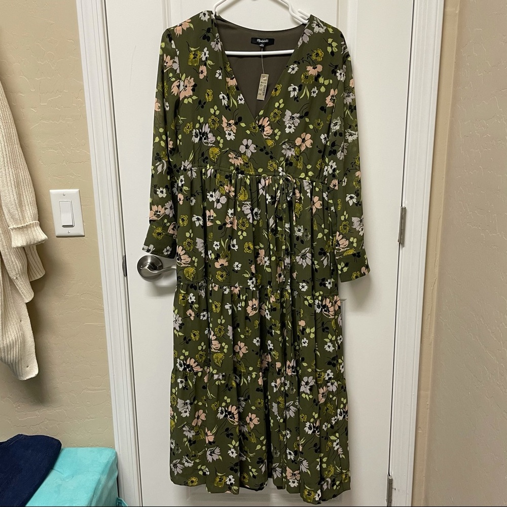 BNWT Madewell Cinched Waist Wildblooms Midi Dress
